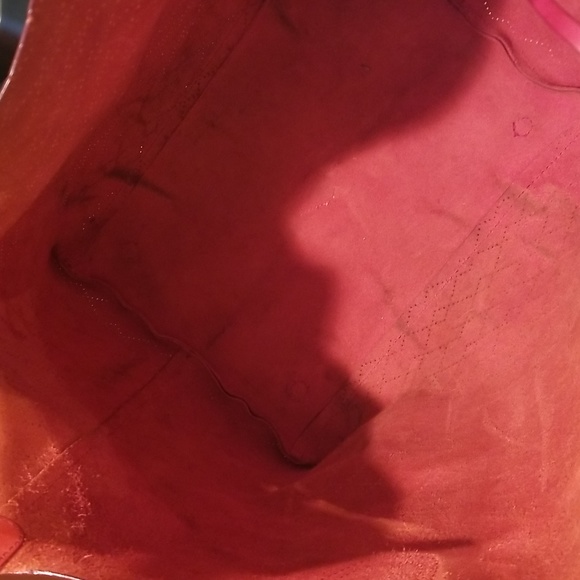 MZ Wallace Red Berlin Diamond Perforated Leather Tote Bag - Picture 9 of 16